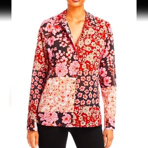 Johnny Was Flora Mixed Print Shirt Sz S Cotton Limited Batch EUC